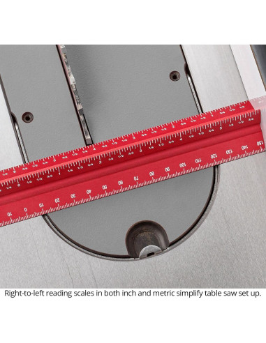 Regla HexScale Woodpeckers 12" (300mm) 6-en-1 con Tope