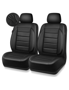 Fundas de Asiento de Coche CAR PASS Negro Sintético 2 Piezas