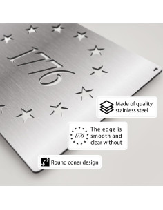 Plantilla de Bandera Americana Folconroad 14.8x10.5in Acero Inoxidable 2