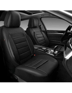 Fundas de Asiento de Coche CAR PASS Negro Sintético 2 Piezas 2