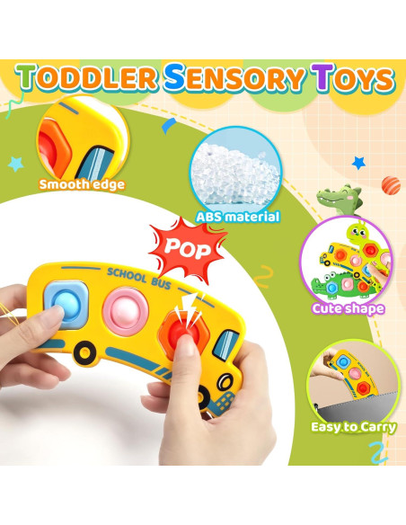 3PC Juguetes Sensoriales Fidget Popper Chilvil para Bebés 12+ Meses