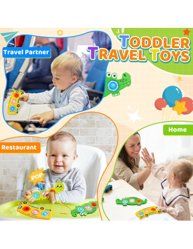 3PC Juguetes Sensoriales Fidget Popper Chilvil para Bebés 12+ Meses