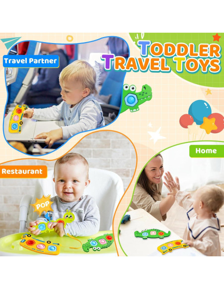 3PC Juguetes Sensoriales Fidget Popper Chilvil para Bebés 12+ Meses