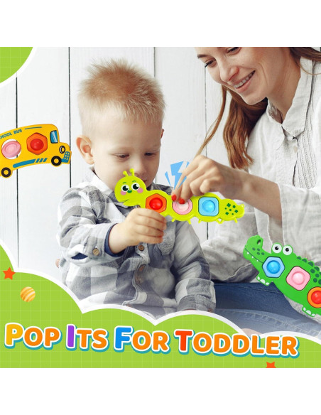 3PC Juguetes Sensoriales Fidget Popper Chilvil para Bebés 12+ Meses