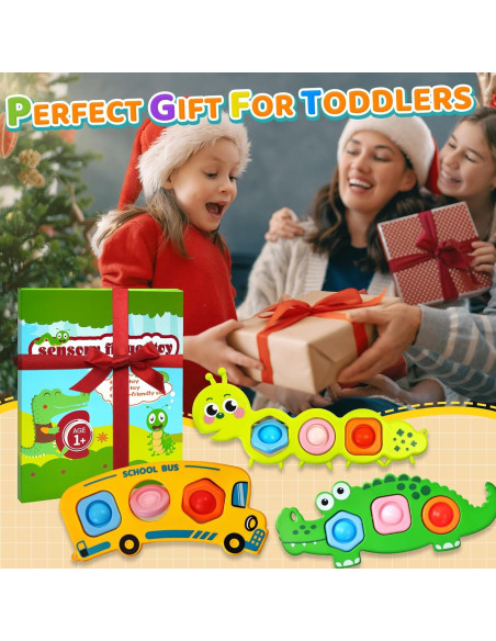 3PC Juguetes Sensoriales Fidget Popper Chilvil para Bebés 12+ Meses