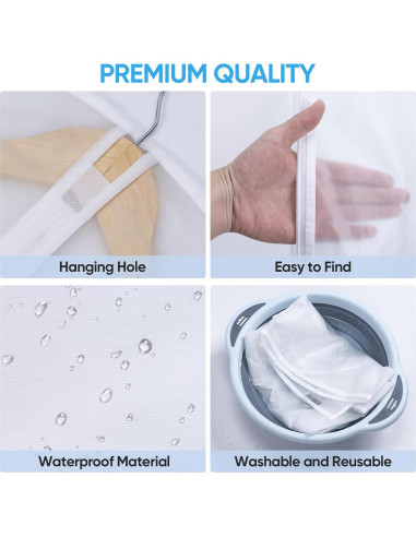 Bolsas de Ropa Translúcidas BALEINE 40" 2PK PEVA Negro