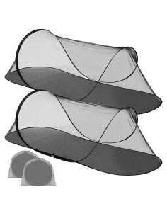 2 Redes de Mosquito Plegables Portátiles 198x79x56cm Negro