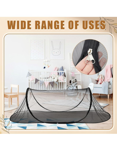 2 Redes de Mosquito Plegables Portátiles 198x79x56cm Negro