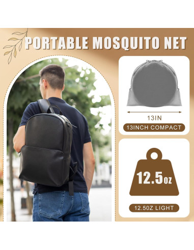 2 Redes de Mosquito Plegables Portátiles 198x79x56cm Negro