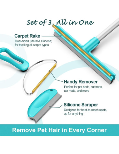 Juego de Rastrillos para Alfombra Airbee - Eliminación Pelo Mascotas