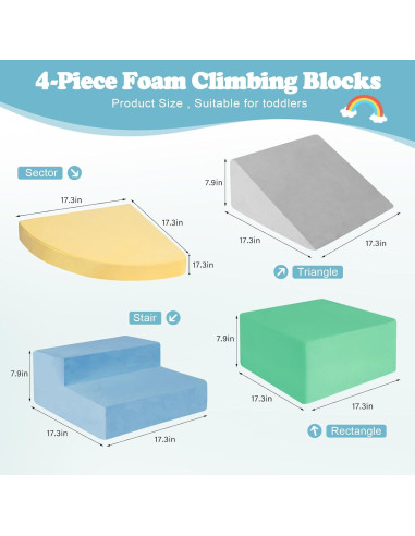 Bloques de Escalada de Espuma HHH HIKECUCAN - 4 Piezas para Niños