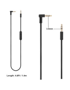 Cable de audio de reemplazo Hizsoaor 1.4m con micrófono y control 2