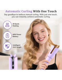 Rizador Automático Inalámbrico RJUGT 1.2" Cerámica Púrpura 2