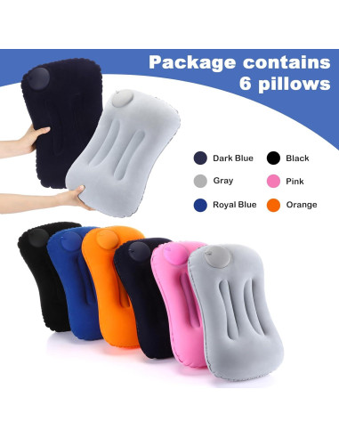 Almohadas Inflables de Viaje Geelin 6 Pcs Coloridas