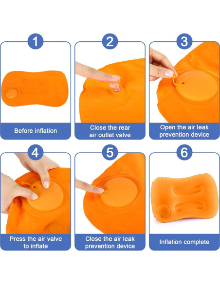 Almohadas Inflables de Viaje Geelin 6 Pcs Coloridas