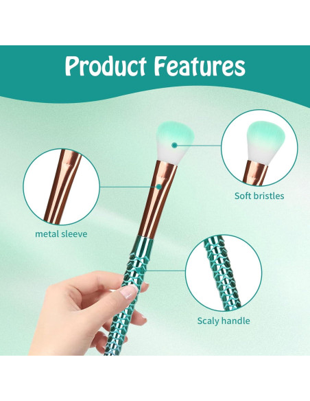 Juego de Pinceles de Maquillaje FULINJOY 10 Pcs Ojos Multicolor