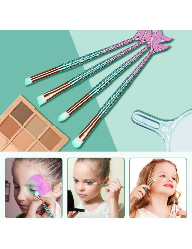 Juego de Pinceles de Maquillaje FULINJOY 10 Pcs Ojos Multicolor