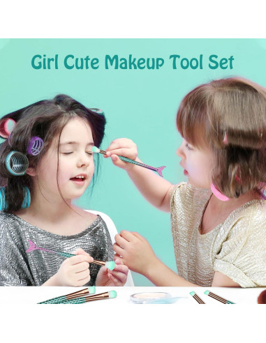 Juego de Pinceles de Maquillaje FULINJOY 10 Pcs Ojos Multicolor