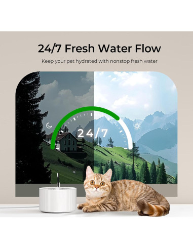 Fuente de Agua Cerámica Voluas 2.2L para Gatos con Filtro