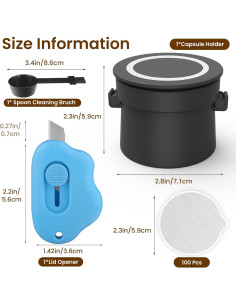 Kit de Cápsulas Reutilizables Nespresso Vertuo YEOSEN con 100 Tapas 2