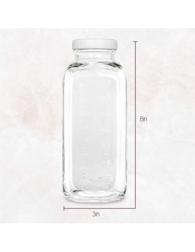 Botellas de Vidrio Kitchentoolz 32 oz Cuadradas - Paquete de 2