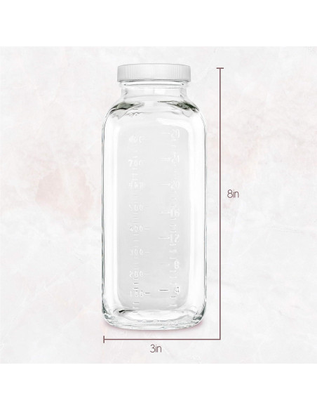 Botellas de Vidrio Kitchentoolz 32 oz Cuadradas - Paquete de 2