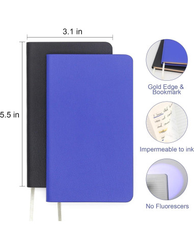 Cuadernos de bolsillo A6 WETLOTE 2 paquetes 112 páginas