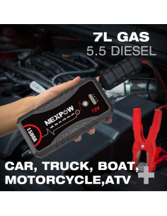 Arrancador de Coche NEXPOW Q10S 1500A 12V Litio con USB 2