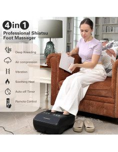 Masajeador de pies Shiatsu Veicomtech HK712 con calor y compresión 2