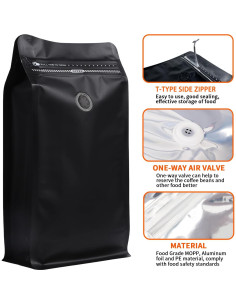 50 Bolsas de Café Mstar Pack con Válvula 250 g Resellables 2