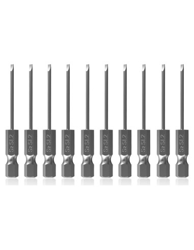 10 Puntas de Destornillador SL2 Magnéticas 50 mm FOCMKEAS