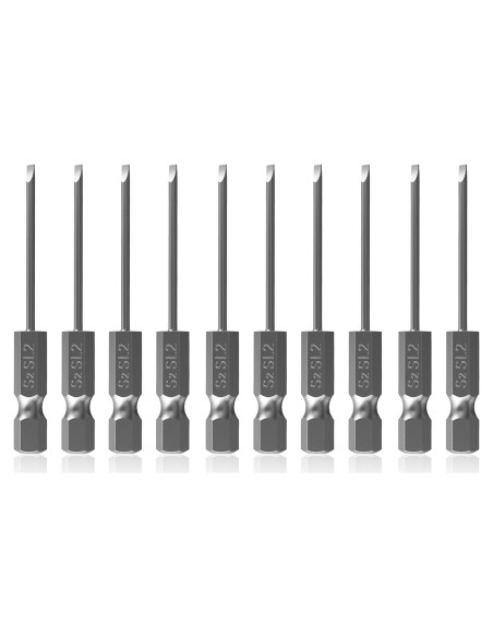 10 Puntas de Destornillador SL2 Magnéticas 50 mm FOCMKEAS
