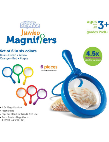 Lupas Jumbo Learning Resources - 6 Piezas para Niños 3+