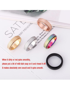 Anillo Giratorio Antiestrés OreilleStar Talla 6 Negro 2