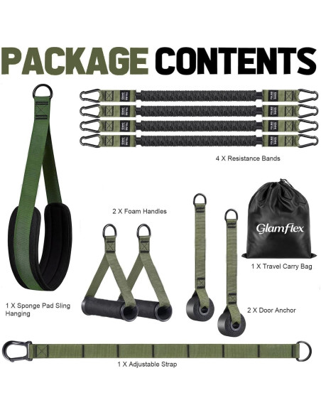 Bandas de Asistencia para Dominadas GlamFlex Ajustables 34 kg