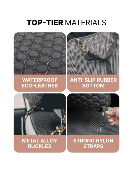 Protector de Asiento Trasero Owleys de Eco-Cuero Negro