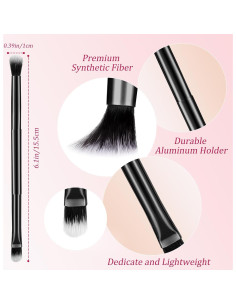 12 Brochas de Maquillaje Doble Punta Perthlin - Corrector y Sombra 2