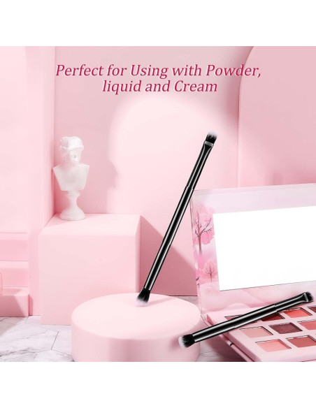 12 Brochas de Maquillaje Doble Punta Perthlin - Corrector y Sombra