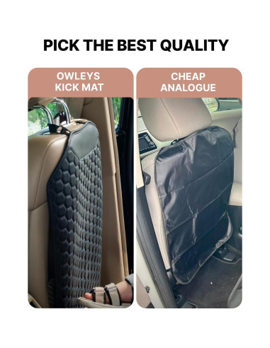 Protector de Asiento Trasero Owleys de Eco-Cuero Negro