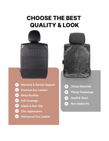 Protector de Asiento Trasero Owleys de Eco-Cuero Negro
