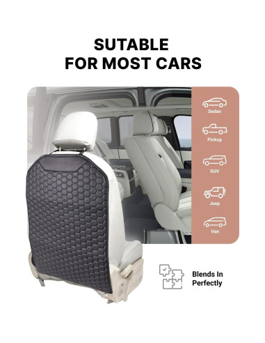 Protector de Asiento Trasero Owleys de Eco-Cuero Negro