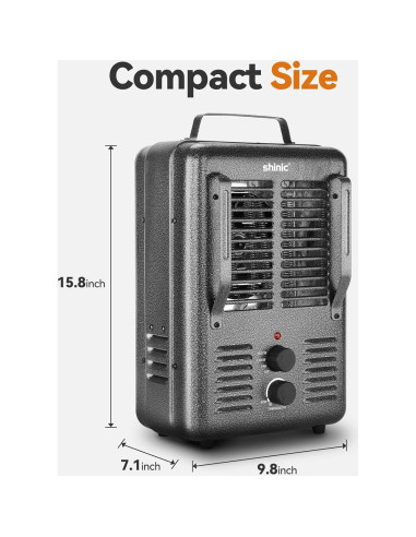 Calentador Eléctrico Portátil Shinic FW606-15CG 1500W Gris