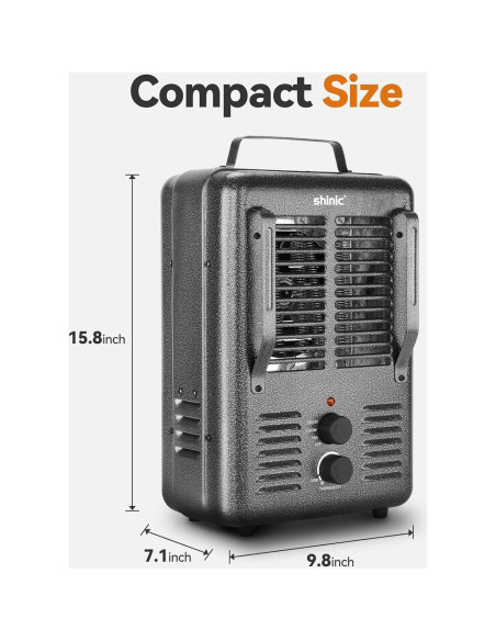 Calentador Eléctrico Portátil Shinic FW606-15CG 1500W Gris