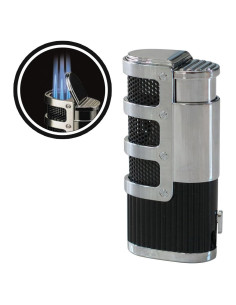 Encendedor de Soplete Triple Prestige Supernova Cromo/Negro