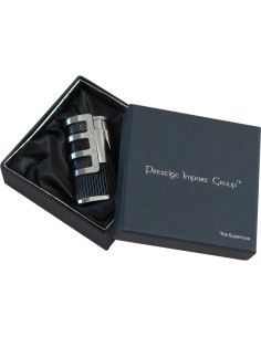 Encendedor de Soplete Triple Prestige Supernova Cromo/Negro 2