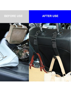 Ganchos para Reposacabezas Amooca Ajustables - Paquete de 4 2