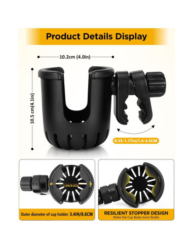 Soporte Universal para Tazas BUNDLEPRO 2 PCS Ajustable