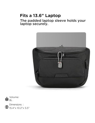 Bolsa de Mensajero Sling ALPAKA Bravo Max 8L Negro con RFID