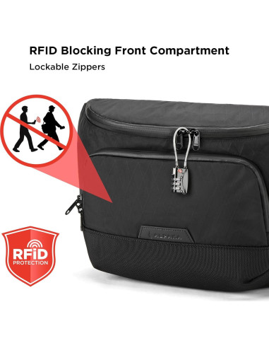 Bolsa de Mensajero Sling ALPAKA Bravo Max 8L Negro con RFID
