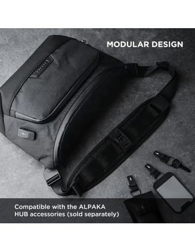 Bolsa de Mensajero Sling ALPAKA Bravo Max 8L Negro con RFID